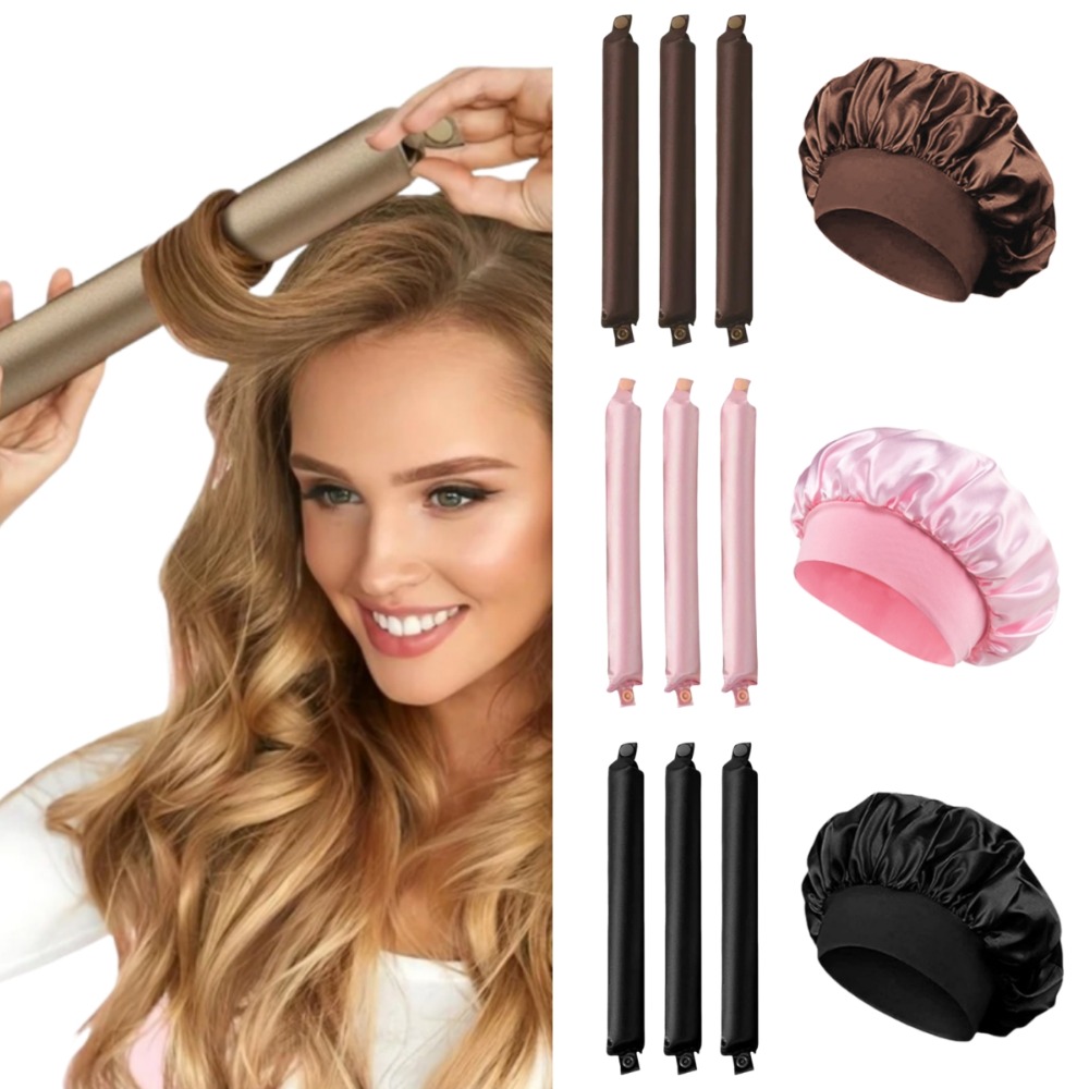 Preacher Curl Pad - 熱を使わないヘアカーラーヘッドバンド、ソフトヘアカーラー、ノンヒートヘアローラー、レイジーカール、スリーピングフレキシロッド、ボンネットスタイリングツール付き