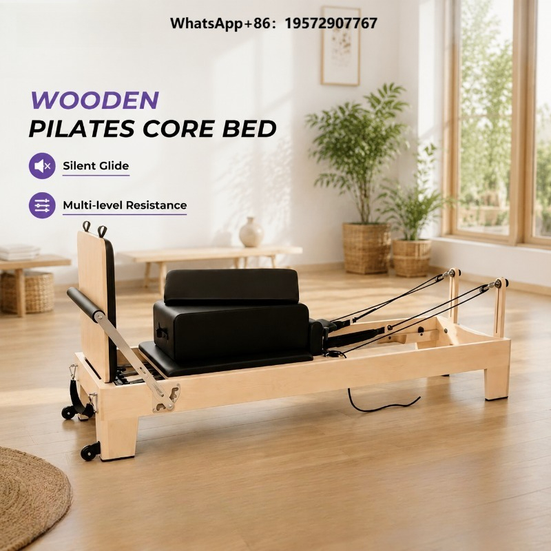 Home Gym Yoga Studio - 業務用ホワイトメープルピラティスリフォーマー、プロ仕様木製コアベッド、調整可能なヨガマシン、スタジオ、ホームジム、高級向け
