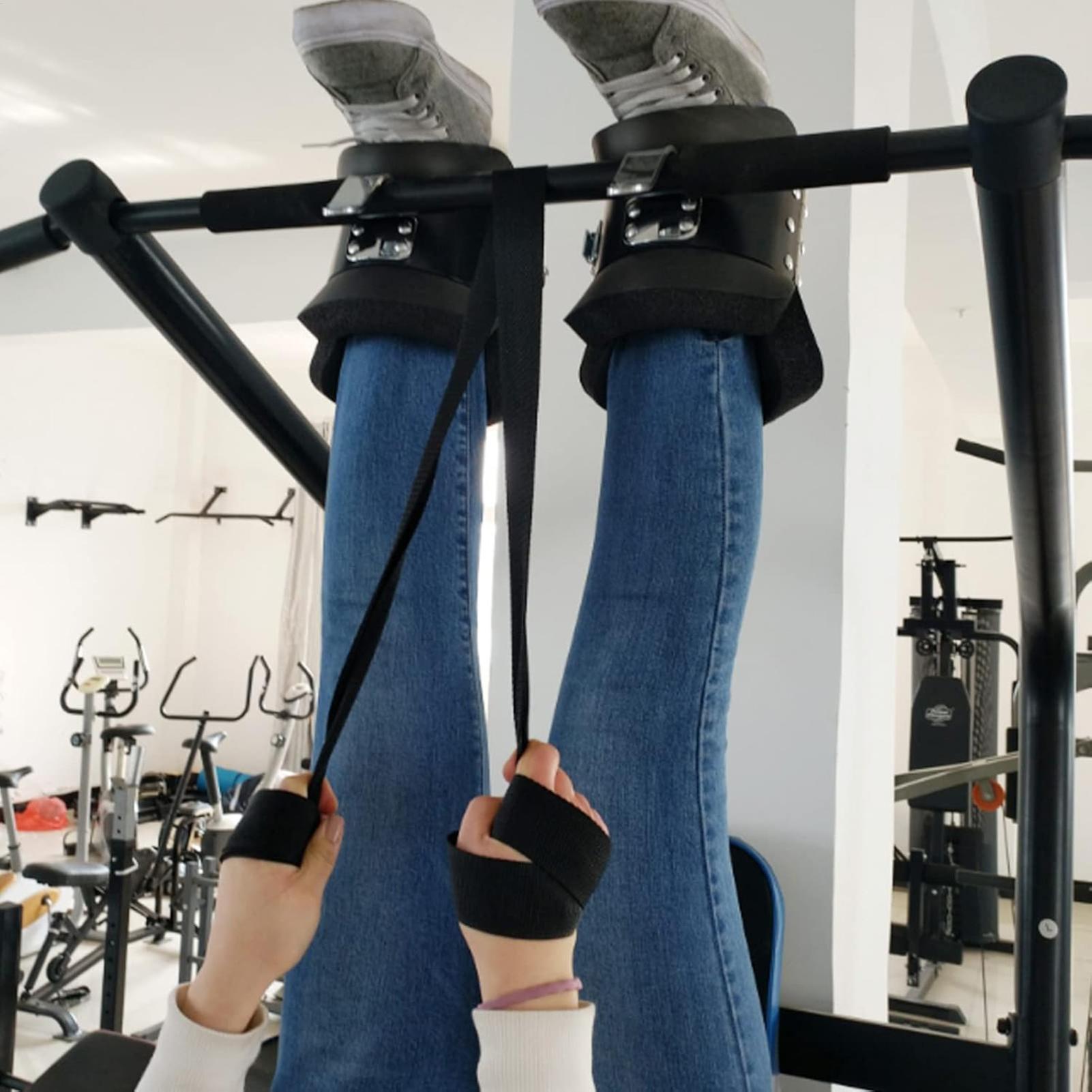 Home Gym Training Program - 1ペア吊り下げ式プルアップブーツ ホームジム用 反転防止ブーツ 筋力トレーニング用反転器具 フィットネス ネックバック用
