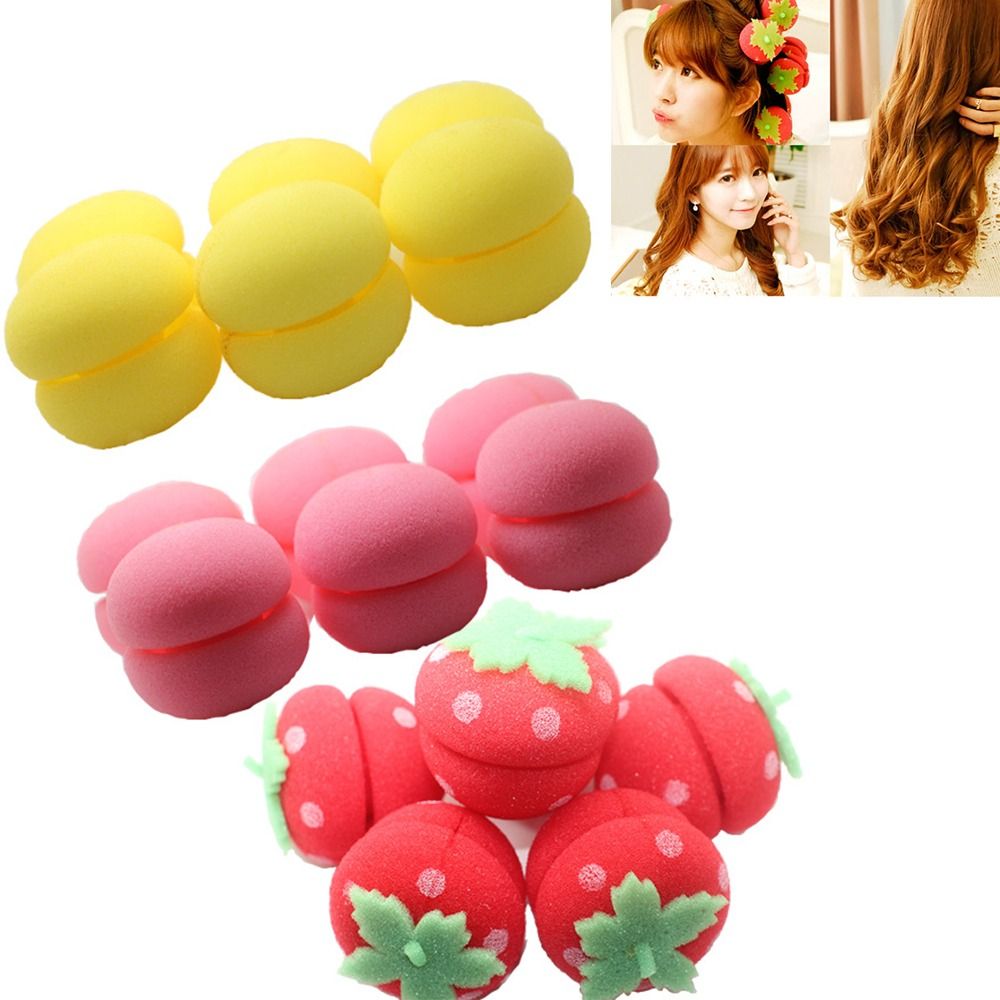 Preacher Curl Pad - 女性用ソフトフォームスポンジローラー,スタイリングツール,ストロベリーボール,ヘアケア,6個
