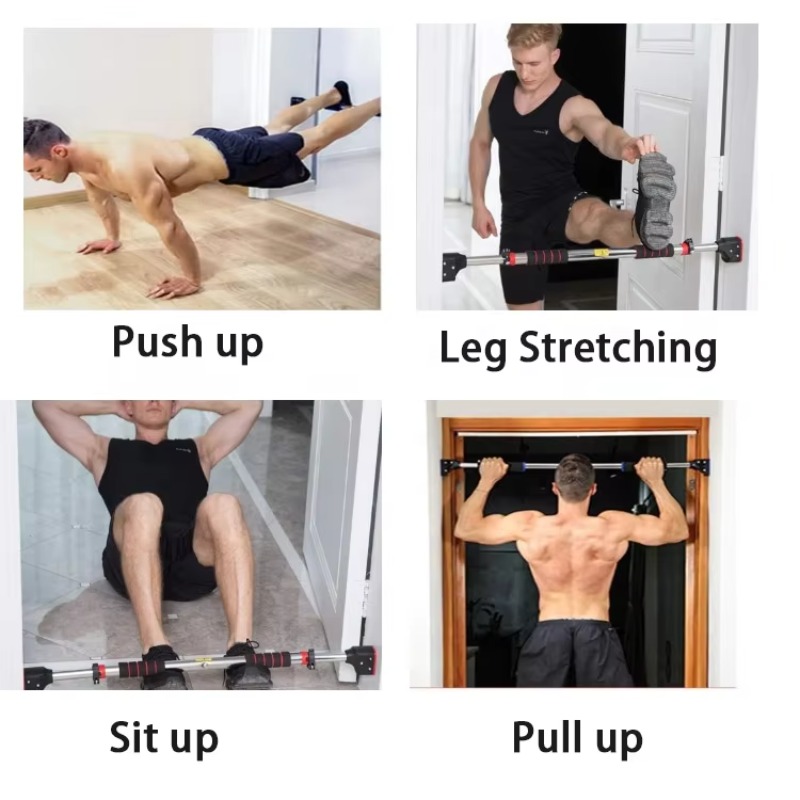 Home Gym Leg - 調整可能なスチール製水平懸垂バー ドア枠用 ホームジム 29.5インチ-37.5インチ (72-97cm) 最大耐荷重200kg