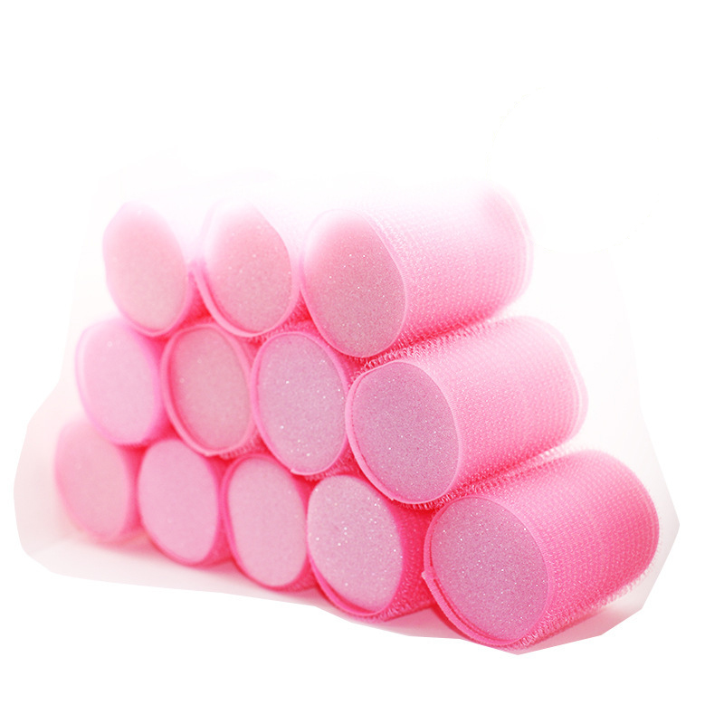 Preacher Curl Pad - 12ピース/セットスポンジコア強力な自己粘着性ヘアローラー大きな波air bang Sleepカーラー柔らかいカーリングヘアメーカーu1101