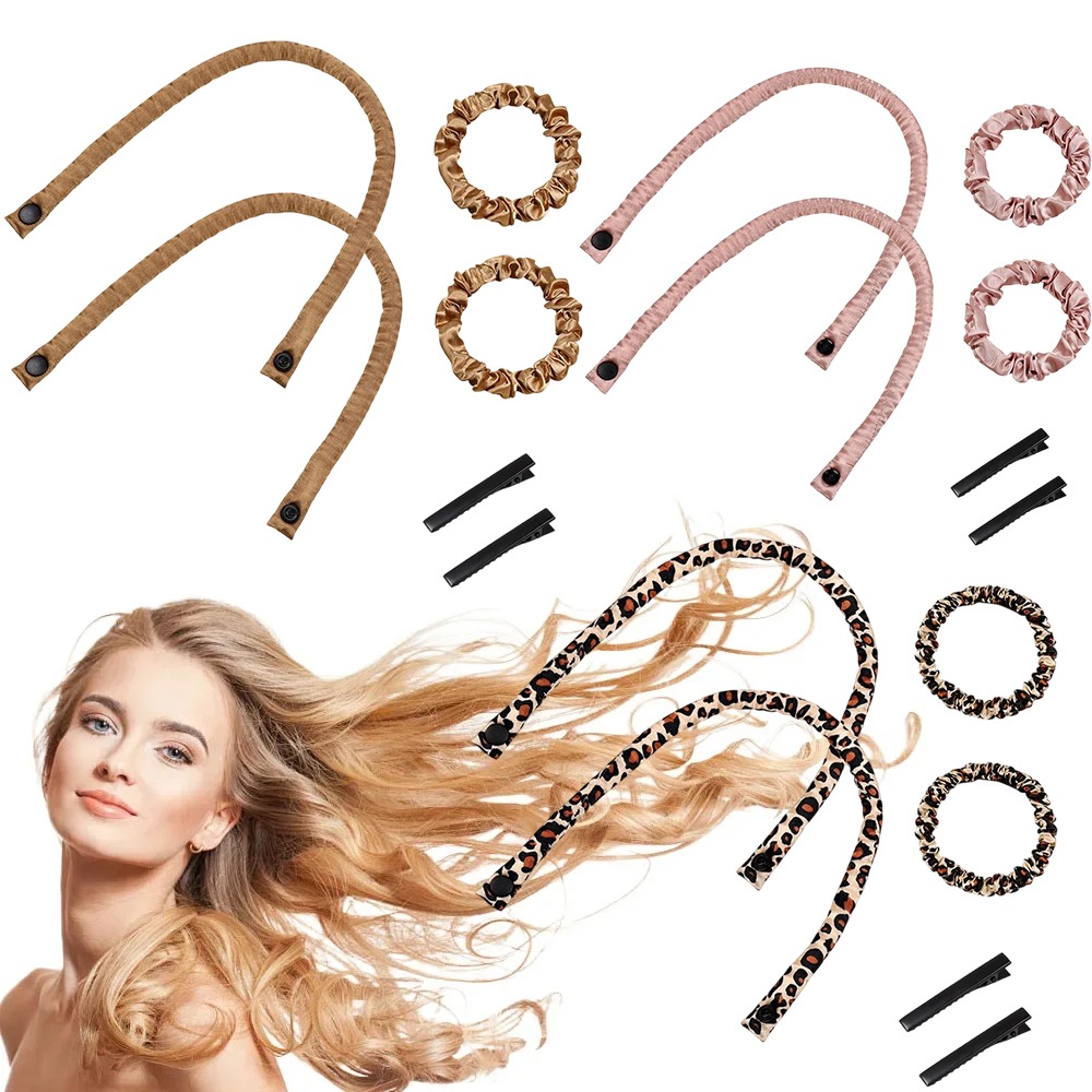 Preacher Curl Pad - 6個入りソフトヘアカーラー、熱を使わないローラー、レイジーシルクカール、睡眠用ヘッドバンドタイ、ヒートレスカーリングロッド、ヘッドバンド、女性用スタイリングツール