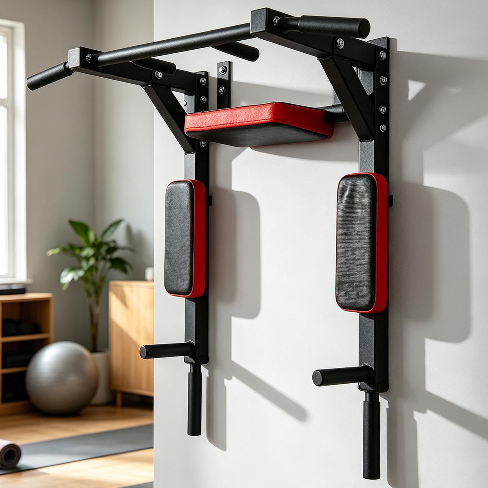 Home Gym Leg - 壁掛け式懸垂バー フィットネス水平バー 多機能ディップススタンド アイレット付き 耐荷重200kg ジムアクセサリー用