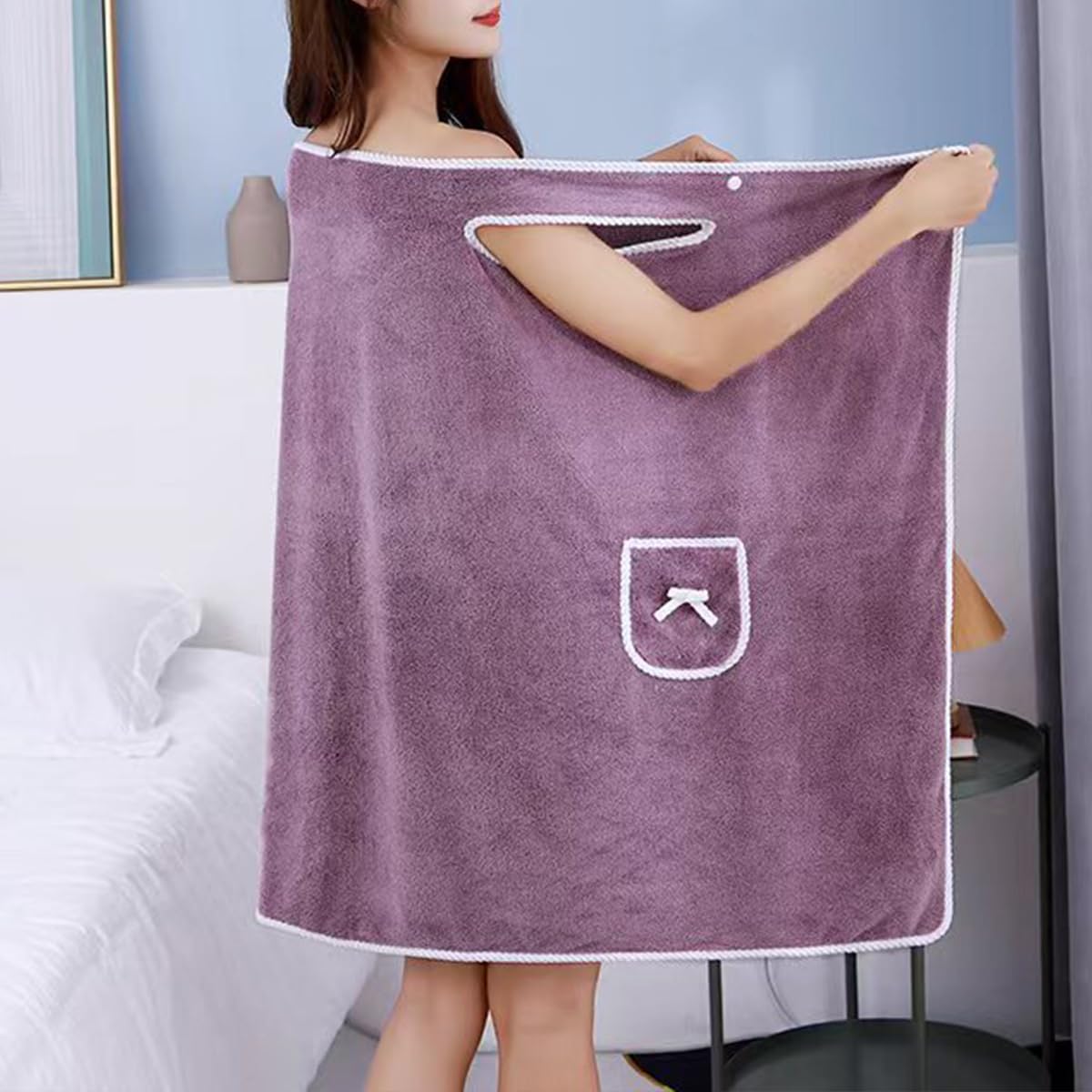 速乾性ウェアラブルバスタオル 女性用 女の子用 80x145 - Home Gym Women のレビューと価格