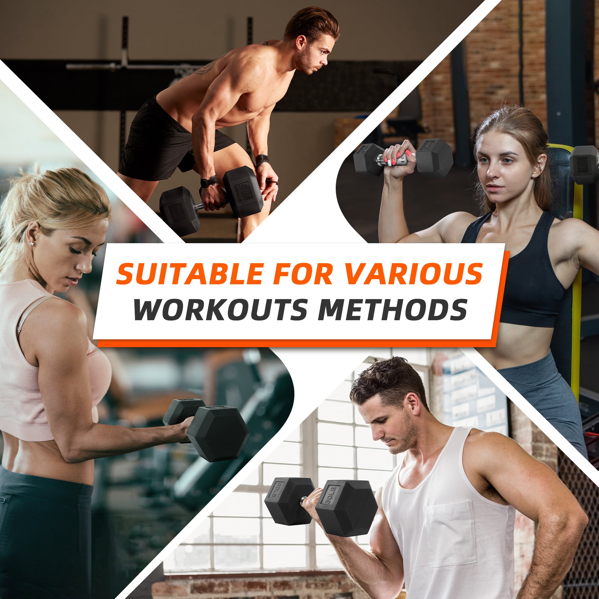 ラバーコーティング六角ダンベル 10～50ポンド ブラック  - Home Gym Training Program のレビューと価格