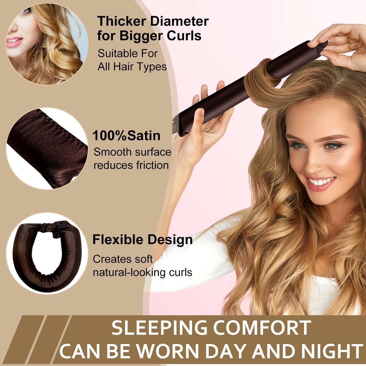 熱を使わないヘアカーラーヘッドバンド、ソフトヘアカーラー、ノ - Preacher Curl Pad のレビューと価格
