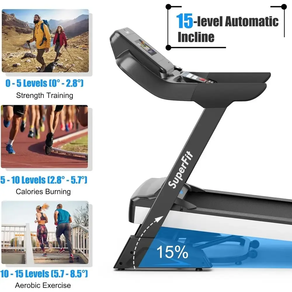 4.75馬力のヘビーデューティートレッドミル、15%自動傾斜 - Home Gym Training Program のレビューと価格