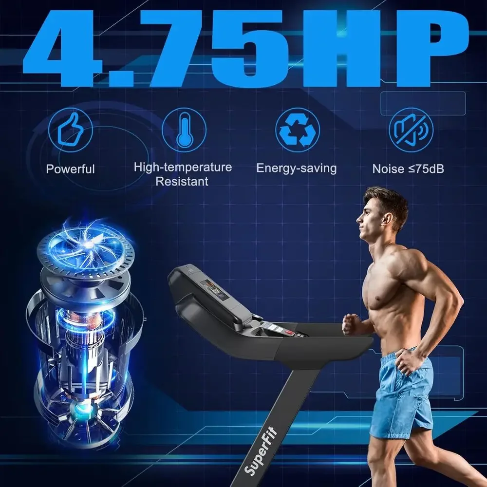 4.75馬力のヘビーデューティートレッドミル、15%自動傾斜 - Home Gym Training Program のレビューと価格