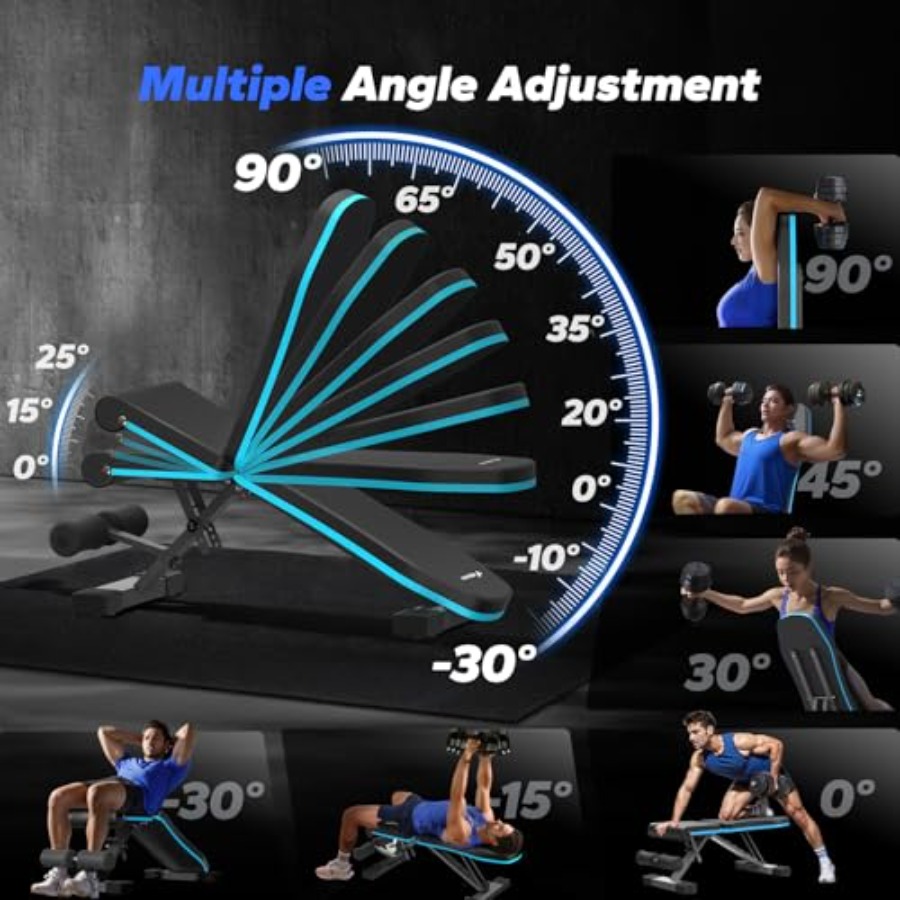 折りたたみ式ウェイトベンチ（家庭用ジム向け）、990ポンド耐 - Home Gym With Leg Press のレビューと価格