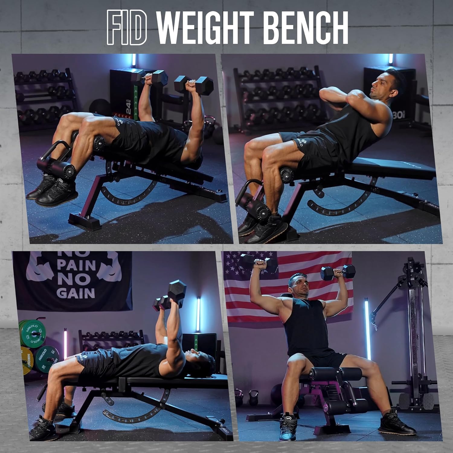 ホームジムウェイトベンチ - スチール製、黒色、耐荷重120 - Home Gym Leg のレビューと価格